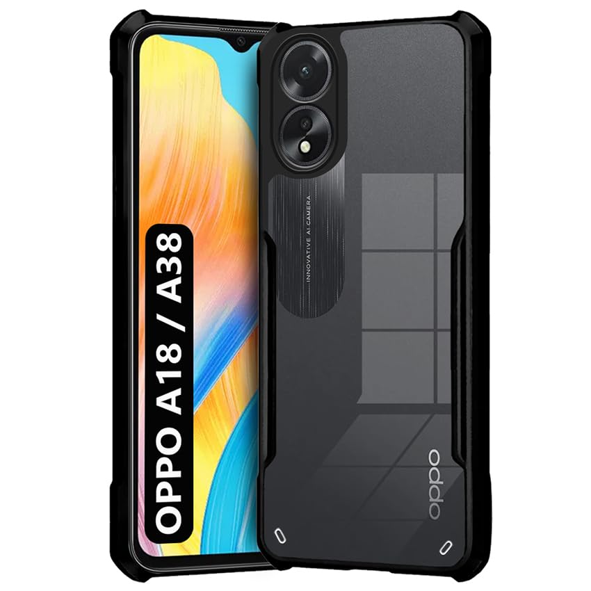 Fashionury Ultra-Hybrid Crystal Clear Back Cover Case for Oppo A18 / Oppo A38 | Shockproof Design | Total Camera Protection | Transparent Back (PC & TPU) Oppo A18 4G / Oppo A38 4G (Bumper) (B0CLZPSB2N) Amazon Price History, Amazon Price Tracker