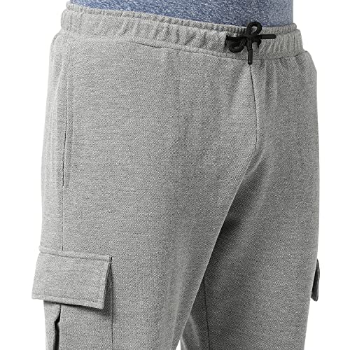 Image of CAHOOT Men's Solid Grey Regular Fit Trackpants for Casual Wear | Angled Open Pockets | Elasticated Waist | Trackpants Crafted with Comfort Fit & High Performance for Everyday Wear