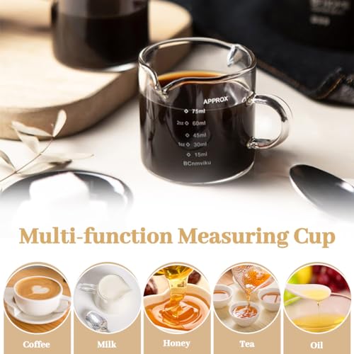 Juego de 4 Vasos Medidores de Vidrio con Doble Pico 75 ml miniatura 6