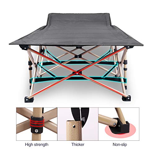Redcamp Folding Camping Cots For Adults Heavy Duty, 28" Wide Sturdy Portable Sleeping Cot For Camp Office Use, Gray #TOP3