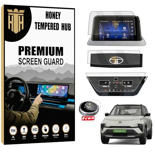 Image of (4 PACK) Screen Protector For TATA PUNCH EV / 7 Inch Infotainment + Digital Steering + AC Cluster + Gear Knob Guard / Anti Scratch & Anti Fingerprint / PUNCH.EV 2024 Guard[Not Tempered Glass]