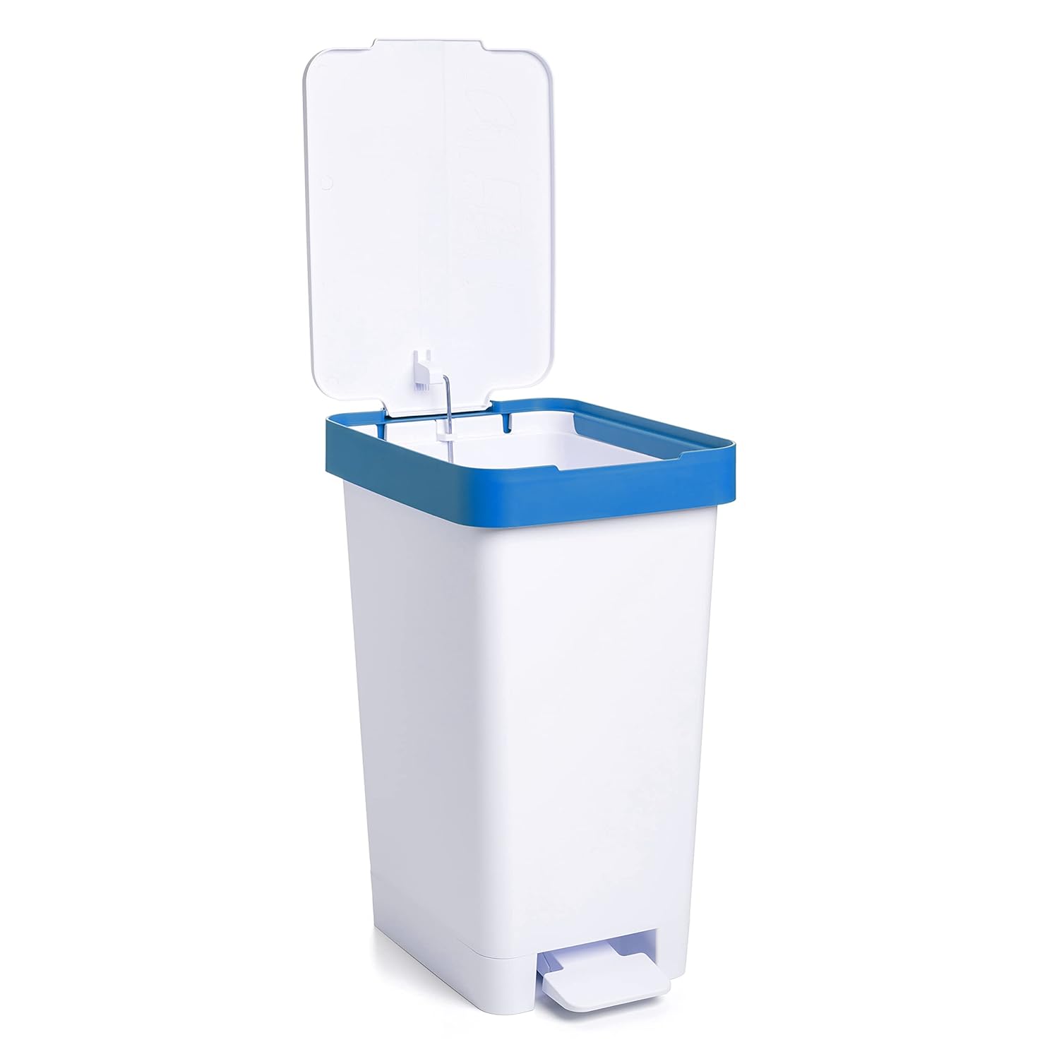 TATAY Smart 25L Recycling Kitchen Bin with Pedal | Compact and Functional Design | for Indoor and Outdoor Use | Fits 30L Bags | Recycled BPA-Free Plastic | 26x36x47cm, White, Paper & Card