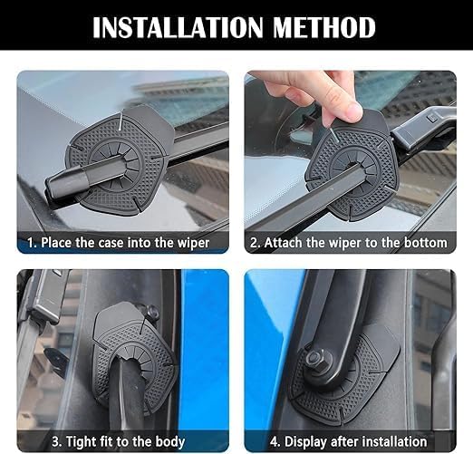 Car Wiper Hole Protection Cover, Universal Dustproof ABS Protector Pad for Most Vehicles, Durable Car Wiper Hole Protection Cover for Wiper Care, Anti-Rust & Debris Guard (Black) (4 PCS) - Image 6 thumbnail