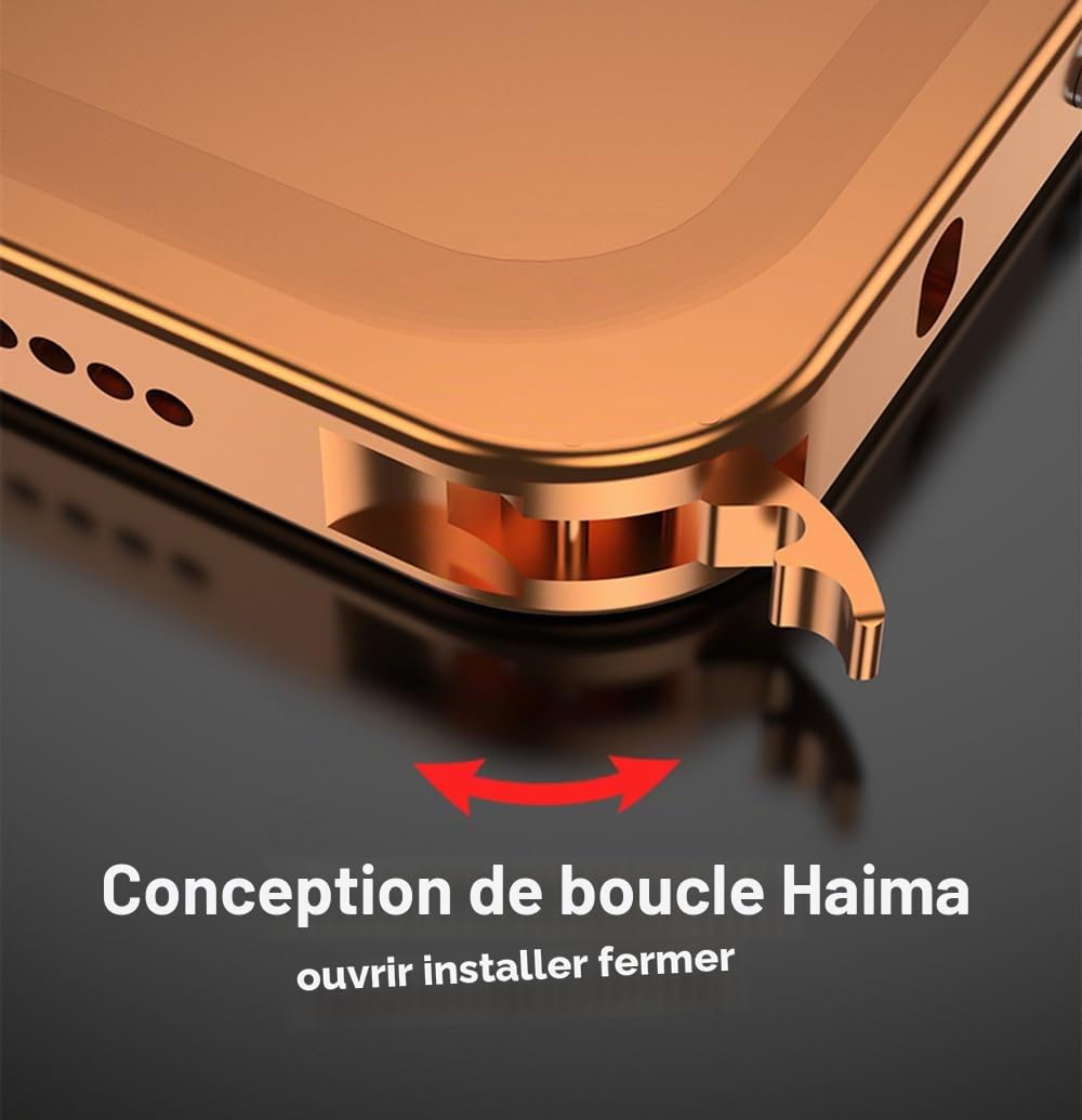 Coque de protection antichoc pour iPhone 17 Pro Max, cadre en alliage d'aluminium aéronautique résistant aux chocs, pas de coque arrière, dissipation de la chaleur (bleu)