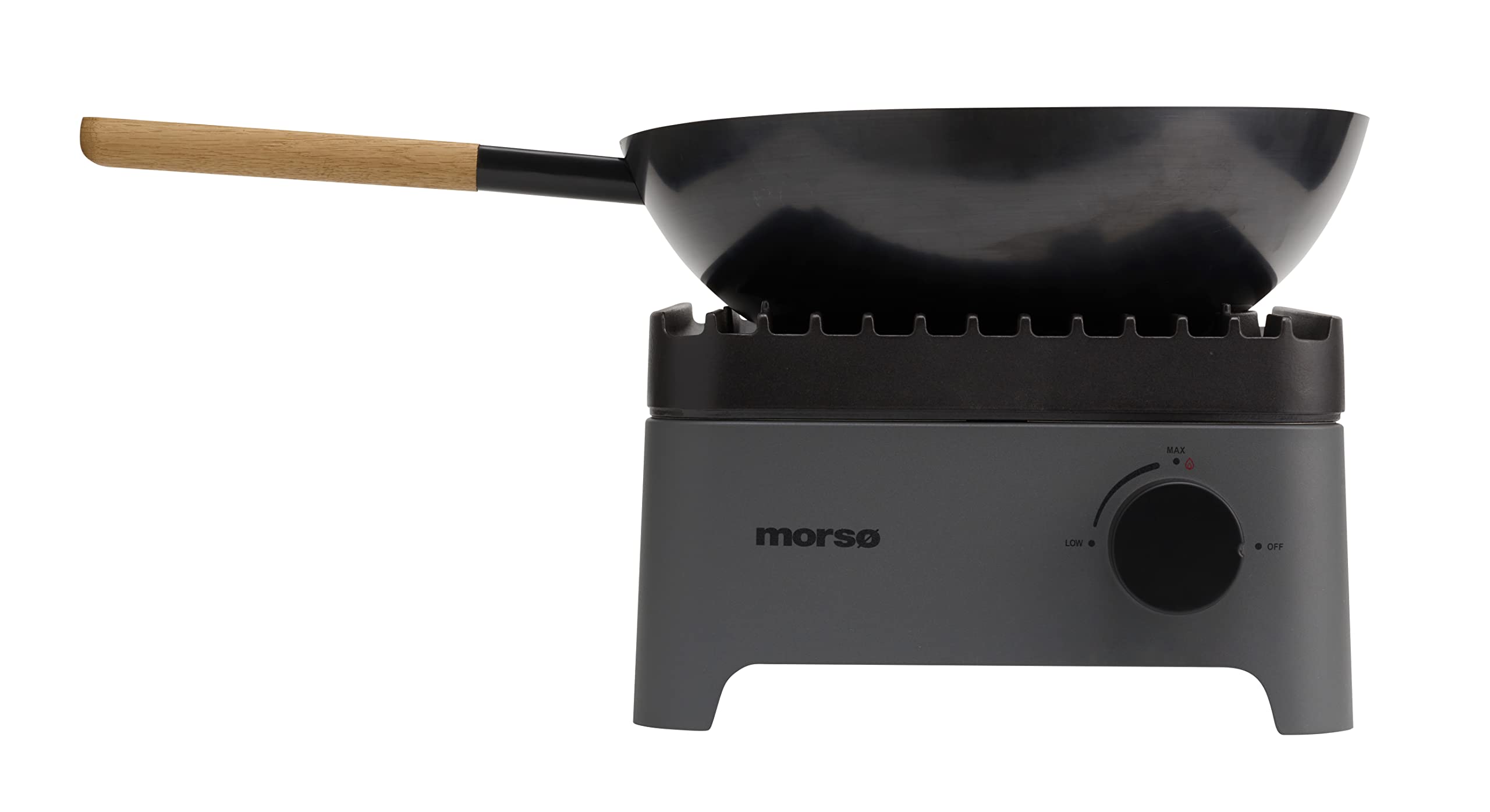 Morsø Vulcano Wok Burner – Wok-Brenner aus pulverbeschichtetem Stahl und Aufsatz aus Gusseisen, Gasbrenner im cleanen Design, 33 x 37,8 x 19,6 cm, Anthrazit