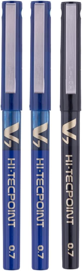 V7 Liquid Ink Roller Ball Pen (2 Blue + 1 Black)