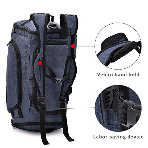 35-40L 3 Way Waterproof Sports Gym Travel Weekender Duffel Bag with Shoe Compartment Overnight Bag (Deep Gray)