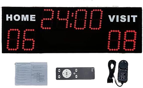 Electronic Scoreboard Outdoor Led Display Sports Multi-Function Countdown Timer Digital Football Scoreboard, Wall-Mounted Score Clock Score Keeper