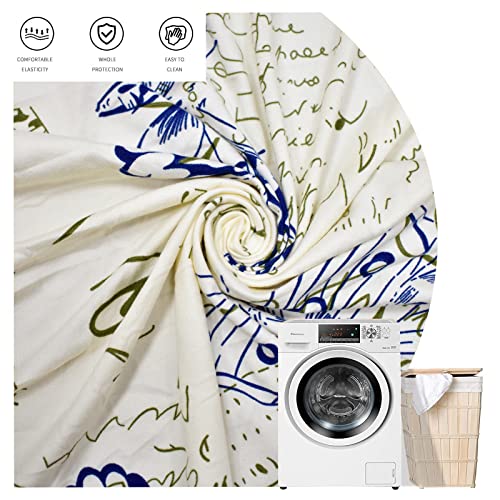 Image of FUANGUI Ottoman Cover Stretch Storage Ottoman Bench Slipcover Printed Folding Storage Bench Ottoman Cover Footrest Stool Slipcover Footstool Protector Cover with Elastic Bottom, Large