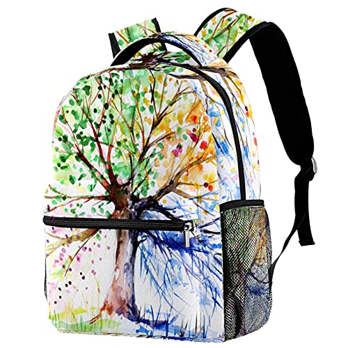 Sac à dos décontracté motif crâne et feuilles multicolore pour homme et femme