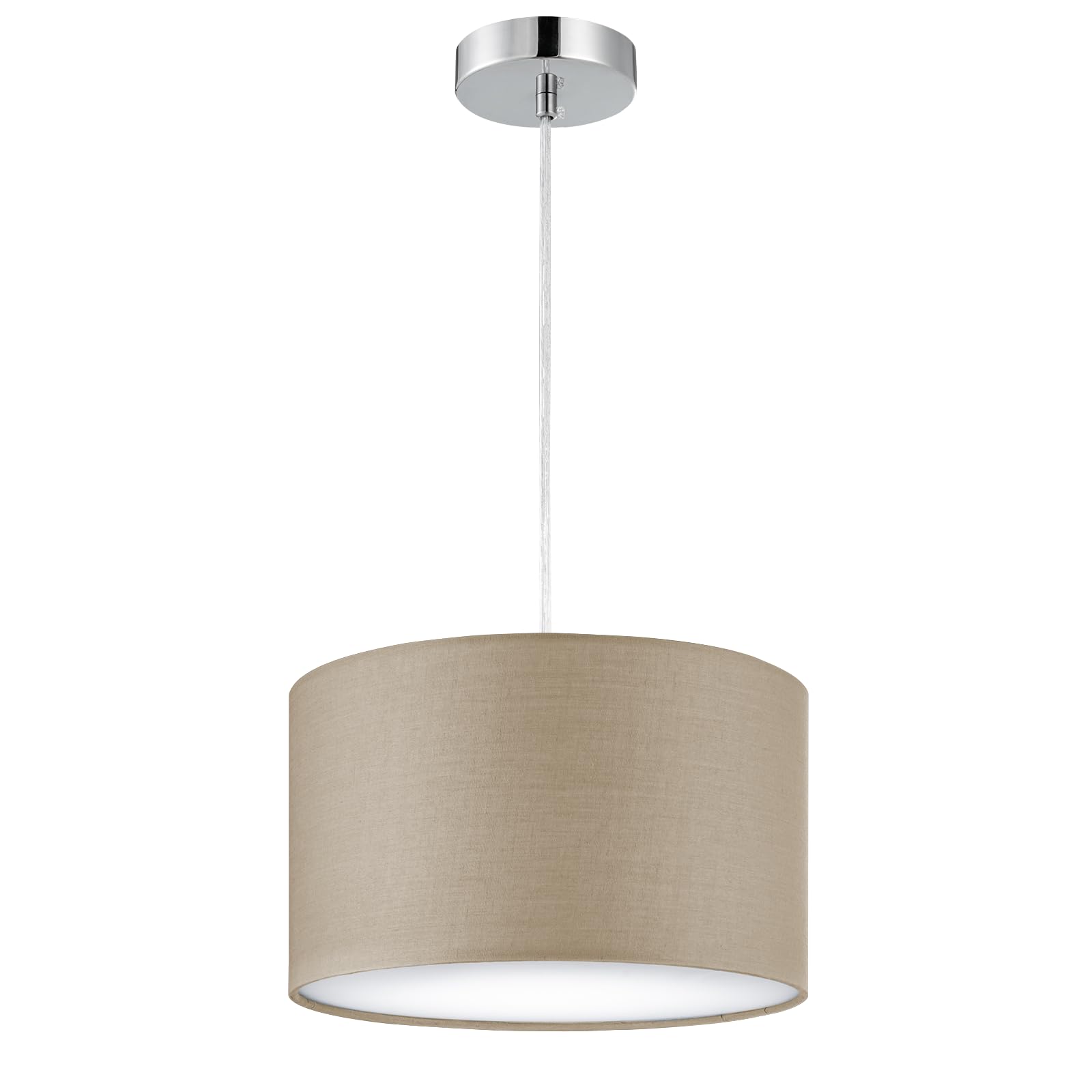 Zedelmaier Hängelampe Lampenschirm Deckenlampe Hängend mit Stofflampenschirm E27x1/Max.40w Hängelampe Wohnzimmer Schlafzimmer Esszimmer Schlafzimmerlampe Wohnzimmerlampe Pendelleuchte (Taupe, Φ30cm)