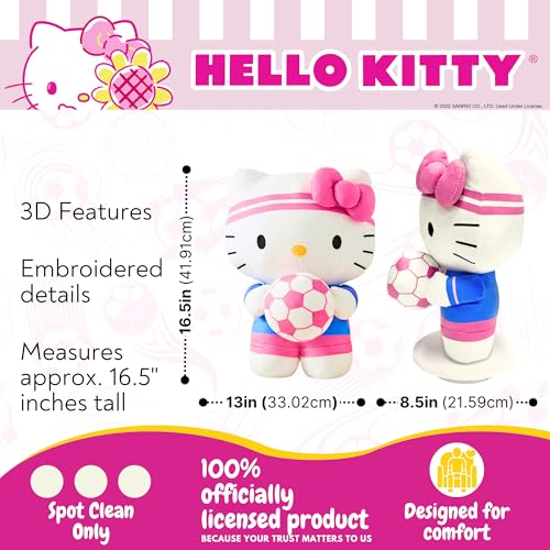 Image of Hello Kitty Kids Bedding Super Soft Cozy Cuddle Pillow Buddy with Soccer Ball, 2026 World Tournament, (Officially Licensed Product) By Franco