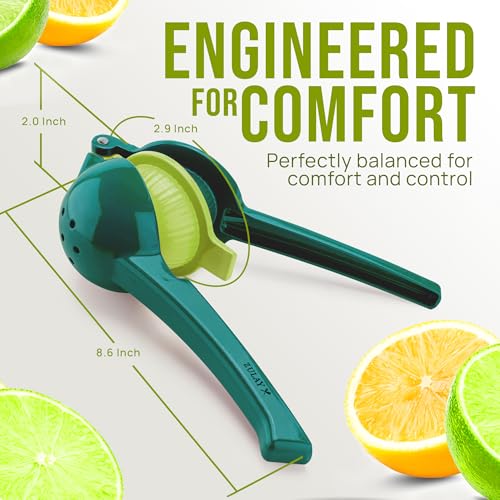 Image of Zulay Kitchen Metal 2-in-1 Lemon Squeezer - Sturdy Max Extraction Hand Juicer Lemon Squeezer Gets Every Last Drop - Easy to Clean Manual Citrus Juicer - Easy-Use Lemon Juicer Squeezer - Green /Lime