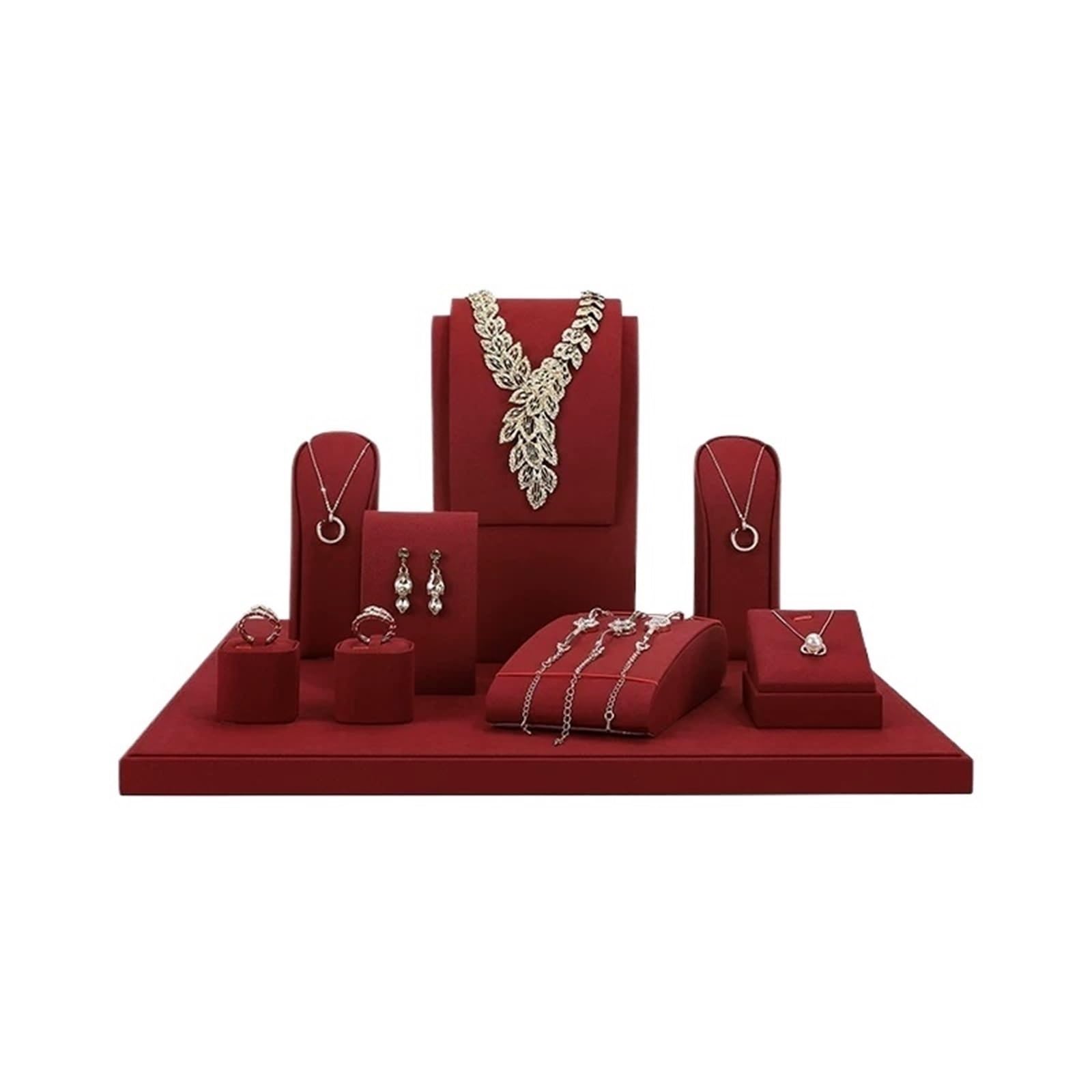 XUJUAN-0227 Jewelry Holder 9pcs Jewelry Display Microfiber Organizer Stands