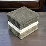 Petal Cliff Washcloths Set of 8 - Popcorn Weave Wash Cloth Designed to exfoliate Your Hands, Body or face - Extra Absorbent 100% Ring Spun Cotton Size 12' X 12'. (Design G)