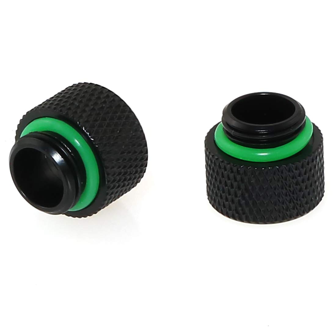 DZS Elec2pcs Computer Water Cooling Extension Connector G1/4" Male to Female Extension Fitting, 10mm Black