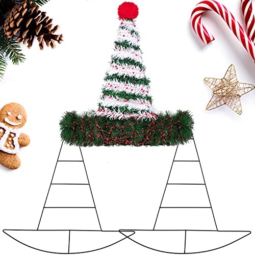 Hotop Witch Hat Metal Wreath Frame Tree Shaped Wreath Form Pirate Ship Metal Frame For Diy Crafting Centerpiece Pirate Party Winter Holiday New Year Wall Door Decoration, 12.6 X 13.4 Inch (3 Pieces) #TOP12