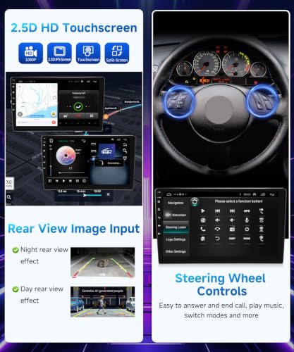 VQU 8Core Android Radio for BMW 3 Series 328i E46 325i 330i 1998-2005, M3 2000-2006 Stereo Wireless CarPlay Android Auto, 9" IPS Touch Screen for BMW 328xi GPS WiFi/Bluetooth/SWC/FM/RDS/DSP/EQ/Camera - image 6