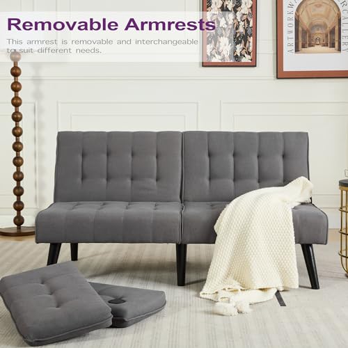 Tyboatle 65 Inch Convertible Futon Sofa Bed W/ 2 Usb thumb #3