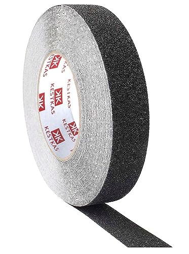 KESTKAS Nastro Adesivo Antiscivolo 25mm x 15m - Strisce Antiscivolo per Scale - Nastro Antiscivolo Nero - Adesivi per Scale Interne Esterne - per scale esterne