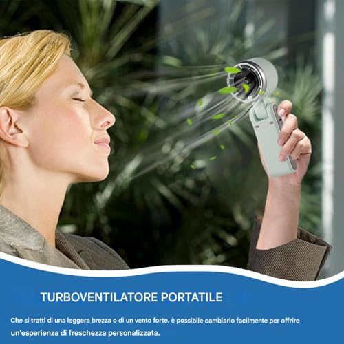 Ventilateur portable rechargeable et pliable avec affichage numérique à 5 vitesses - 8