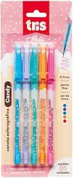 Caneta Esferografica Tris Holic Fof Candy Cartela 5 unidades