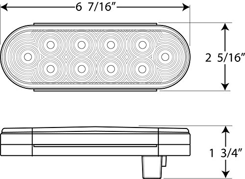 Luz LED sellada ovalada roja 6 pulgadas Optronics miniatura 4