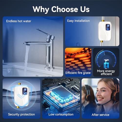image for xwdzswgs 110V Tankless Water Heater Electric, 3000W Tankless Electric 