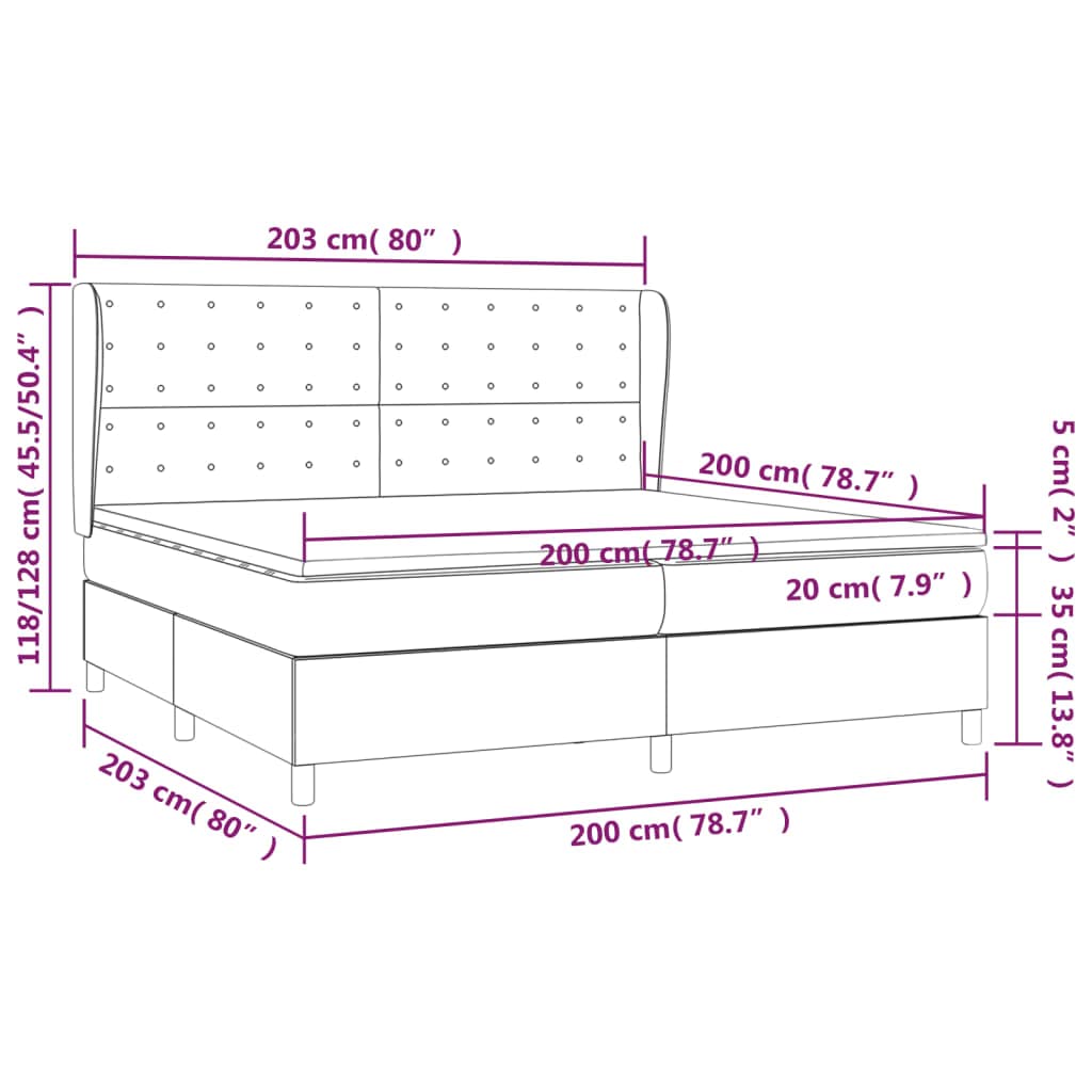 Łóżko kontynentalne z materacem, czarne, 200 x 200 cm, aksamitny materiał, zagłówek z regulacją wysokości, materac ze sprężynami kieszeniowymi, średnio twarde podparcie