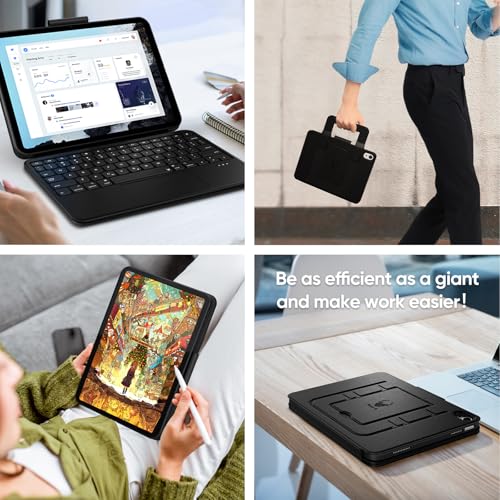 PAUL B for iPad 11th/10th Gen Case with Keyboard 11/10.9 inch A16 2025/2022,Handbag Design Wireless Keyboard Cover for iPad 11/10 Gen, with Pencil Holder,Multi-Touch Trackpad - Image 8