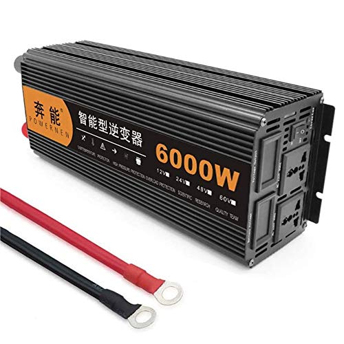 Modified Sine Wave Power Inverter 2200W/3200W/4000W/6000W/8000W/12000W, Voltage Converter DC 12V/24V/48V to AC 220V～240V, Car Inverter with 2 AC Outlets and Dual LED Digital Display, 12V to 220V,6000W