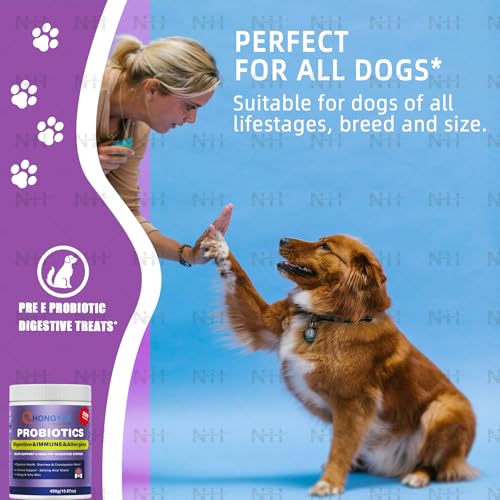 Hunde Probiotika als Leckerli (200 Tabletten), Eine Ausgeglichene Magen Und Darm Funktion Hund Darmflora, verbesserte Verdauung & Immunsystem,allergiefreundlich & natürlich-450g