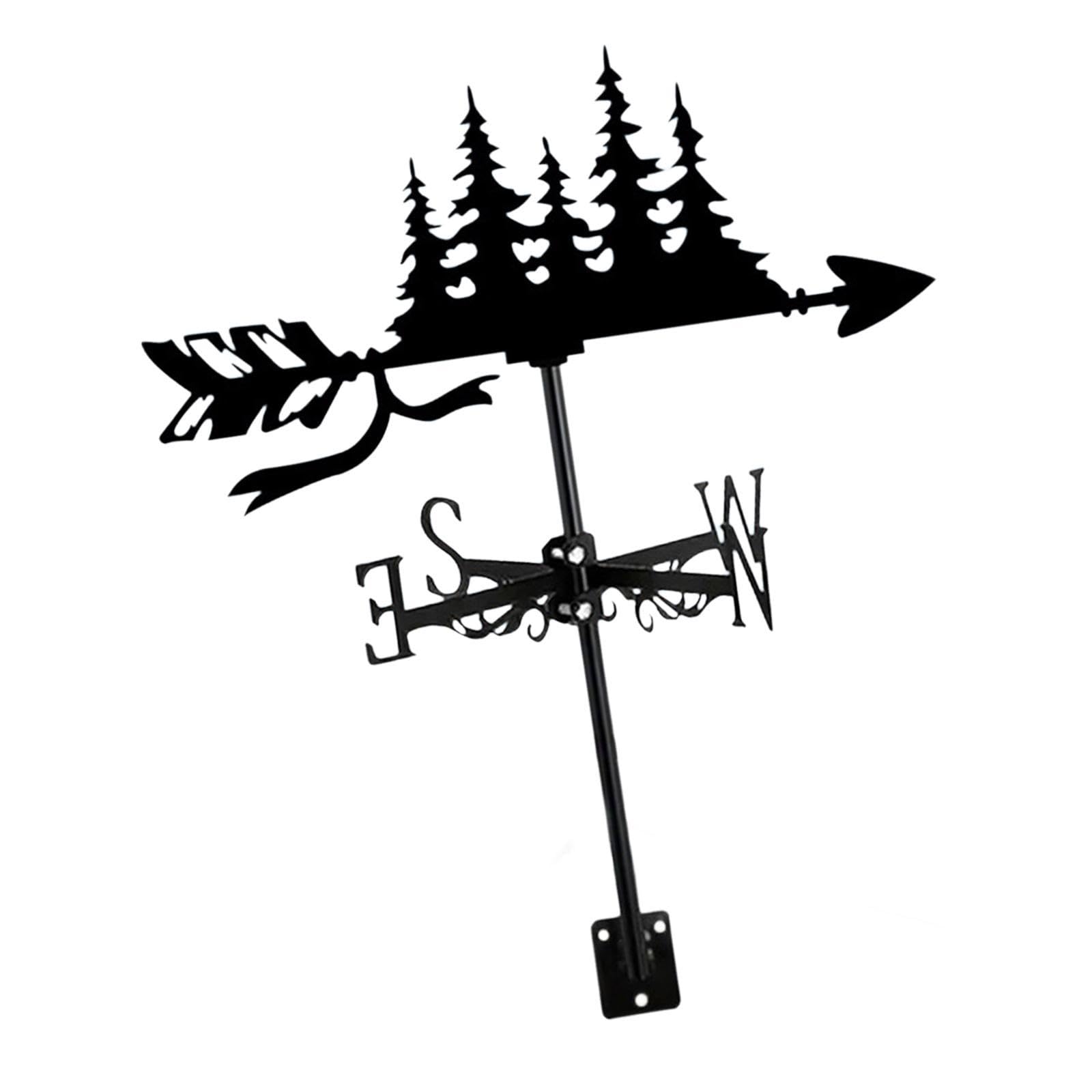 Weather Vane Trees Shape Iron Ornament Wind Vane for Outdoor Farmhouse Lawn-image-35