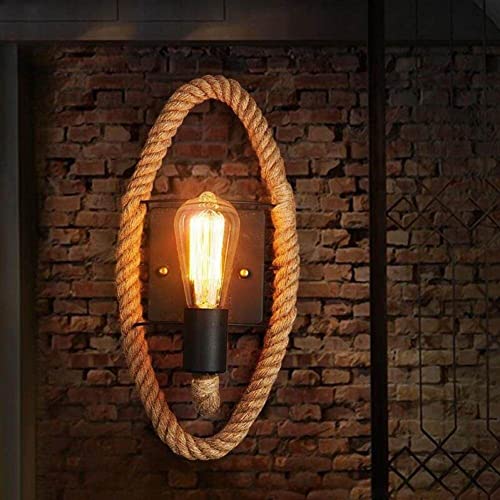 Lámpara de pared de cuerda aplique retro industrial E27 de interior 6