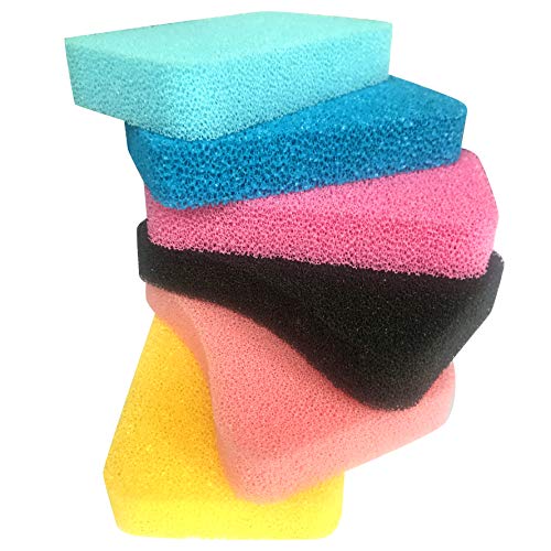 S - Set di 6 spugne in silicone antibatteriche, colorate, per cucina e bagno