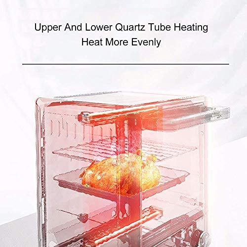 Mini-oven Elektrisch met licht Elektrische grill met instelbare temperatuurregeling Timer Drielaagse bakpositie bespaart meer ruimte Mini-ovens van 12 liter happy - Afbeelding 7