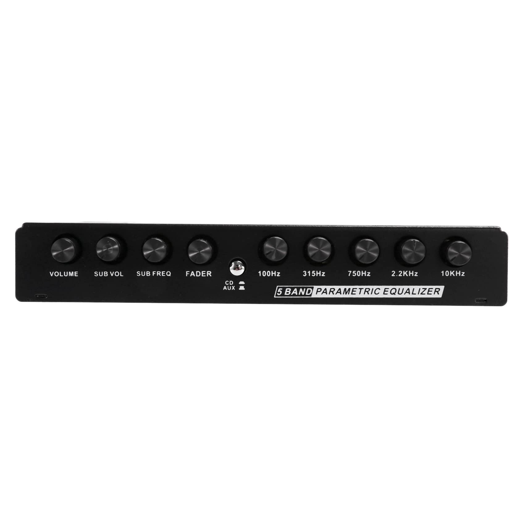 2X Ecualizador de Audio para Automóvil de 5 Bandas, Ecualizador Gráfico Ajustable para Amplificador de Automóvil EQ de 5 Bandas con Interruptor de Selección de Entrada CD/AUX,Negro