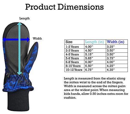 Image of N'Ice Caps Kids Waterproof Snow Mittens Cold Weather Thinsulate Insulated
