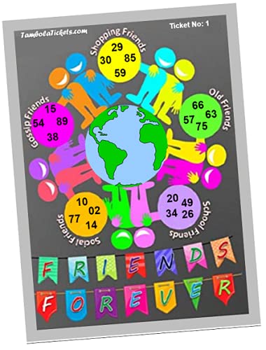 Friends Forever Theme Bingo Housie tambola Tickets (Printed on Hard Sheet, Big Size Tickets, 24 Cards) (B099S33MFN) Amazon Price History, Amazon Price Tracker