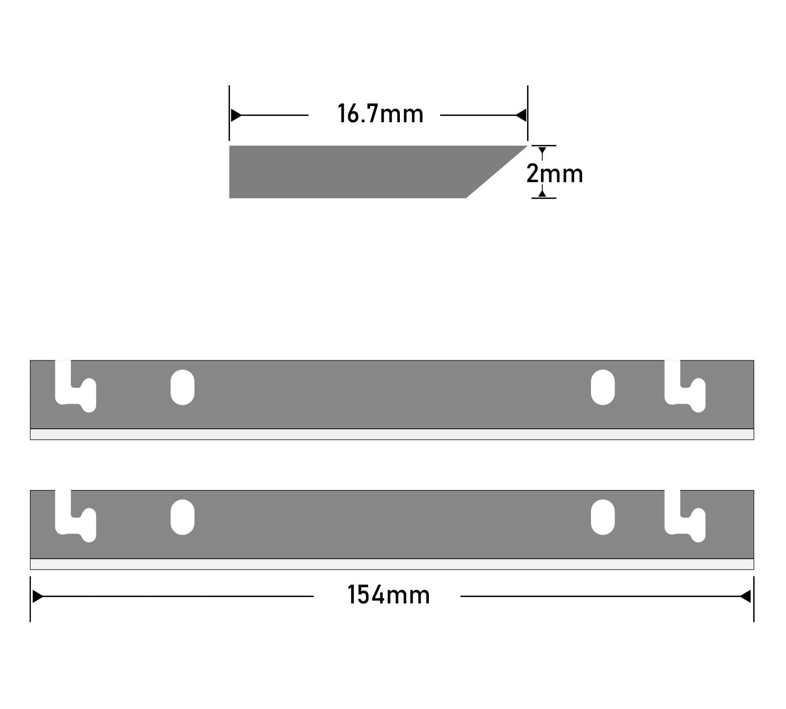 Coltelli for piallatrice 2 pezzi HSS, 154mm×16,7mm×2mm for piallatrice for piallatrice for spessore
