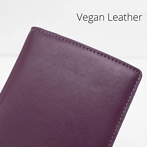 Image of Alldaily Ultra Slim Thin Women Wallet RFID Blocking Credit Card Holder Bifold Long Ladies Billfold (Purple)