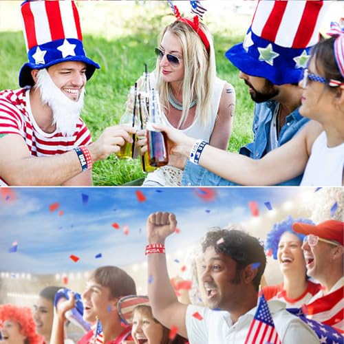 Bracelets en silicone drapeau américain pour partager la fierté US - 5