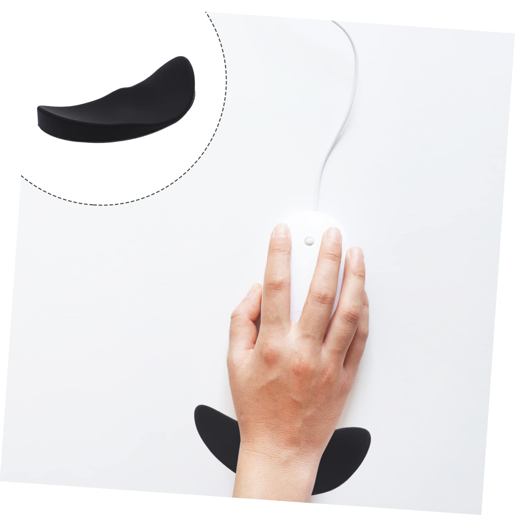 SHINEOFI 3 Pz tappetino da polso per mouse tastiera morbida kit per orpelli per topo mano supporto del gomito della tastiera supporto poggiapolsi per mouse Gel di silice Black