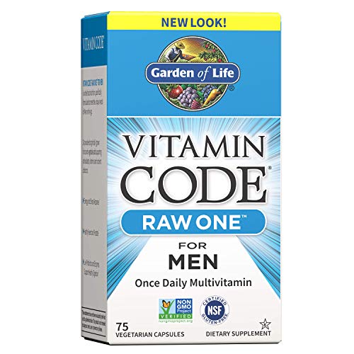 Garden of Life Multivitamin for Men, Vitamin Code Raw One for Men - 75 Capsules, Once Daily Mens Vitamins plus Fruit, Veggies & Probiotics for Mens Health, Vegetarian One a Day Mens Multivitamins
