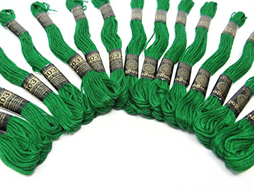25 Piezas Hilo de Algodón Verde para Bordado miniatura 4