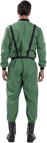 Miniatura 4 de EraSpooky Disfraz de astronauta para hombre, disfraz de Halloween para adultos, tallas XS-XL, para fiesta de disfraces y cosplay, color naranja y