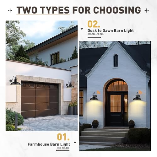 Image of zeyu 2 Pack Barn Lights, Exterior Wall Mount Light for Porch, 18 Inch Modern barn Lights, Matte Black Finish, 016-1BL-2 BK