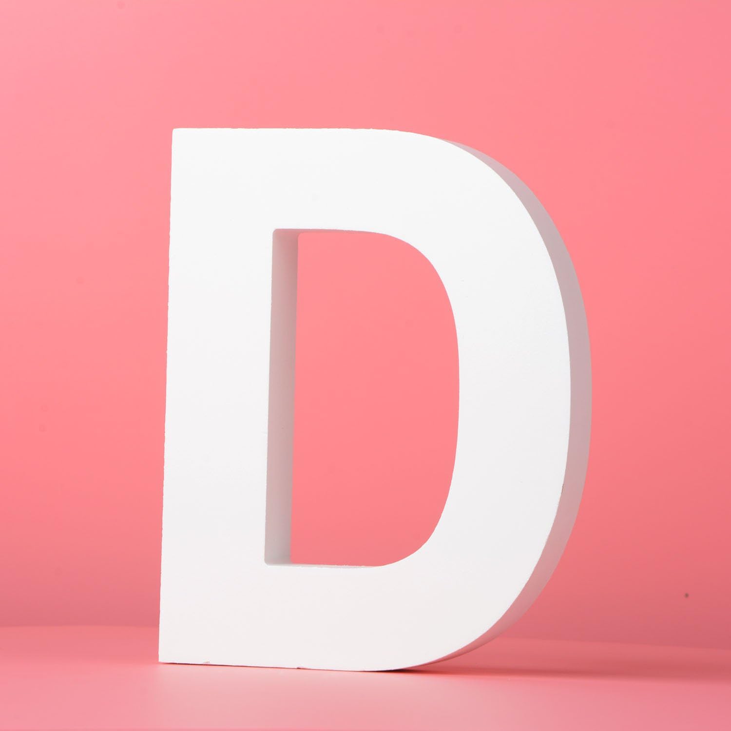 Large Wall Letters Wooden Hanging "A-Z"- White Decorative Wall Letter for Children's Nursery Baby's Room, Baby Name and Girls Bedroom Décor (D)
