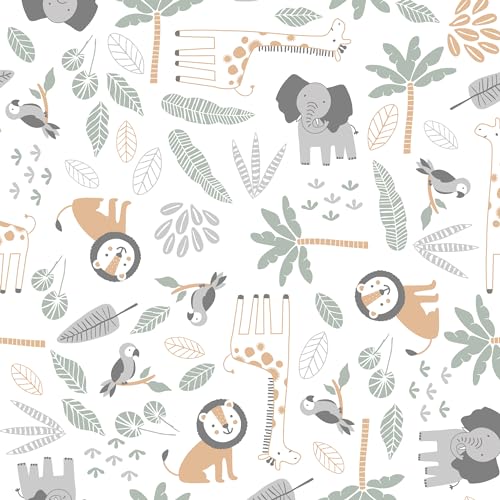 Image of Lambs & Ivy Jungle Friends 100% Cotton Safari Animals Baby Fitted Crib Sheet
