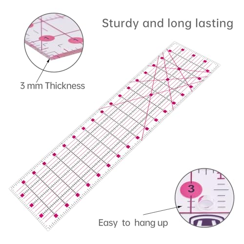 Rotary Cutter Set Pink - Quilting Kit incl. 45mm Fabric Cutter, 5 Replacement Blades, A2 Cutting Mat, Acrylic Quilting Ruler and Sewing Clips, Craft Knife Set, Ideal for Crafting, Sewing, Patchworking